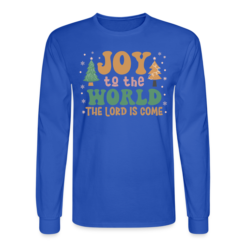 Joy to the World Christmas Family Men's Long Sleeve T-Shirt - royal blue