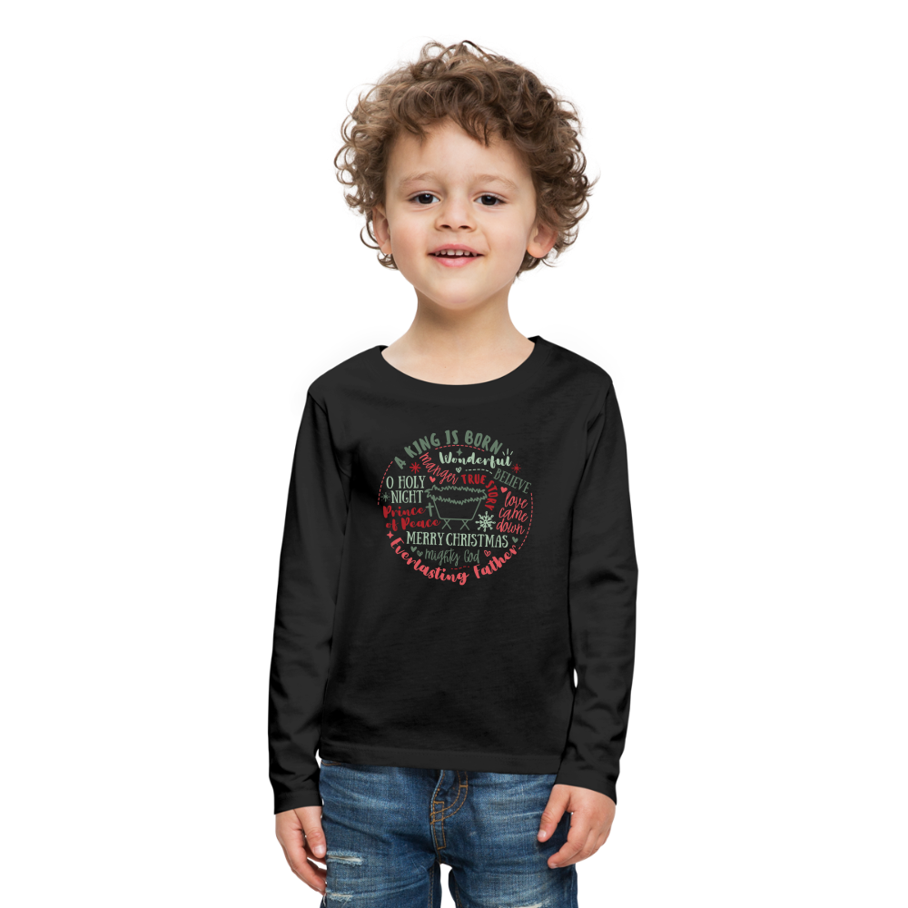 Manger Collage (RG) Kid's Long Sleeve Shirt - black