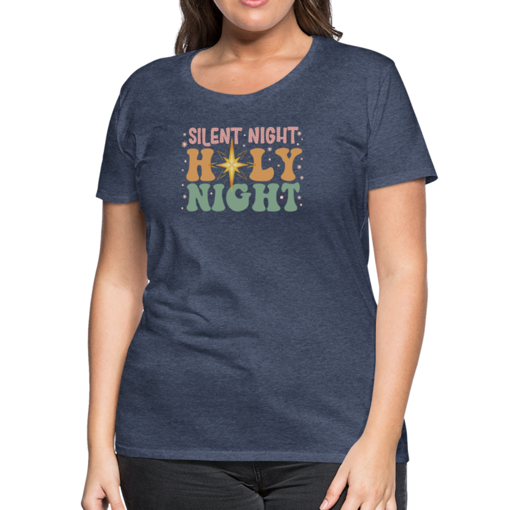 Silent Night Christmas Family Women’s Premium T-Shirt - heather blue