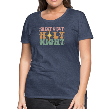 Silent Night Christmas Family Women’s Premium T-Shirt - heather blue