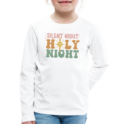 Silent Night Christmas Family Kids' Premium Long Sleeve T-Shirt - white