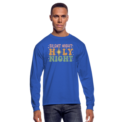 Silent Night Christmas Family Men's Long Sleeve T-Shirt - royal blue