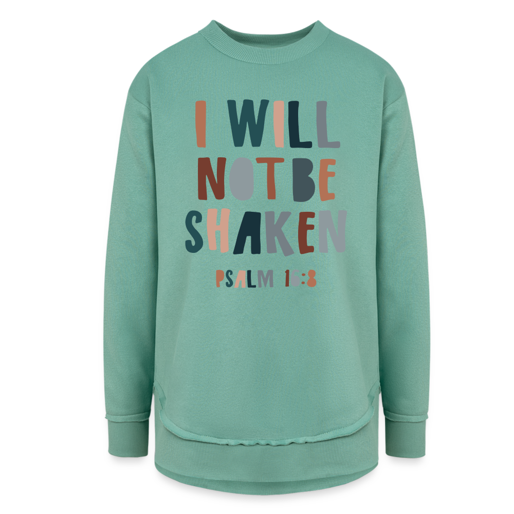 I Will Not Be Shaken Women's Weekend Tunic Fleece Sweatshirt - saltwater