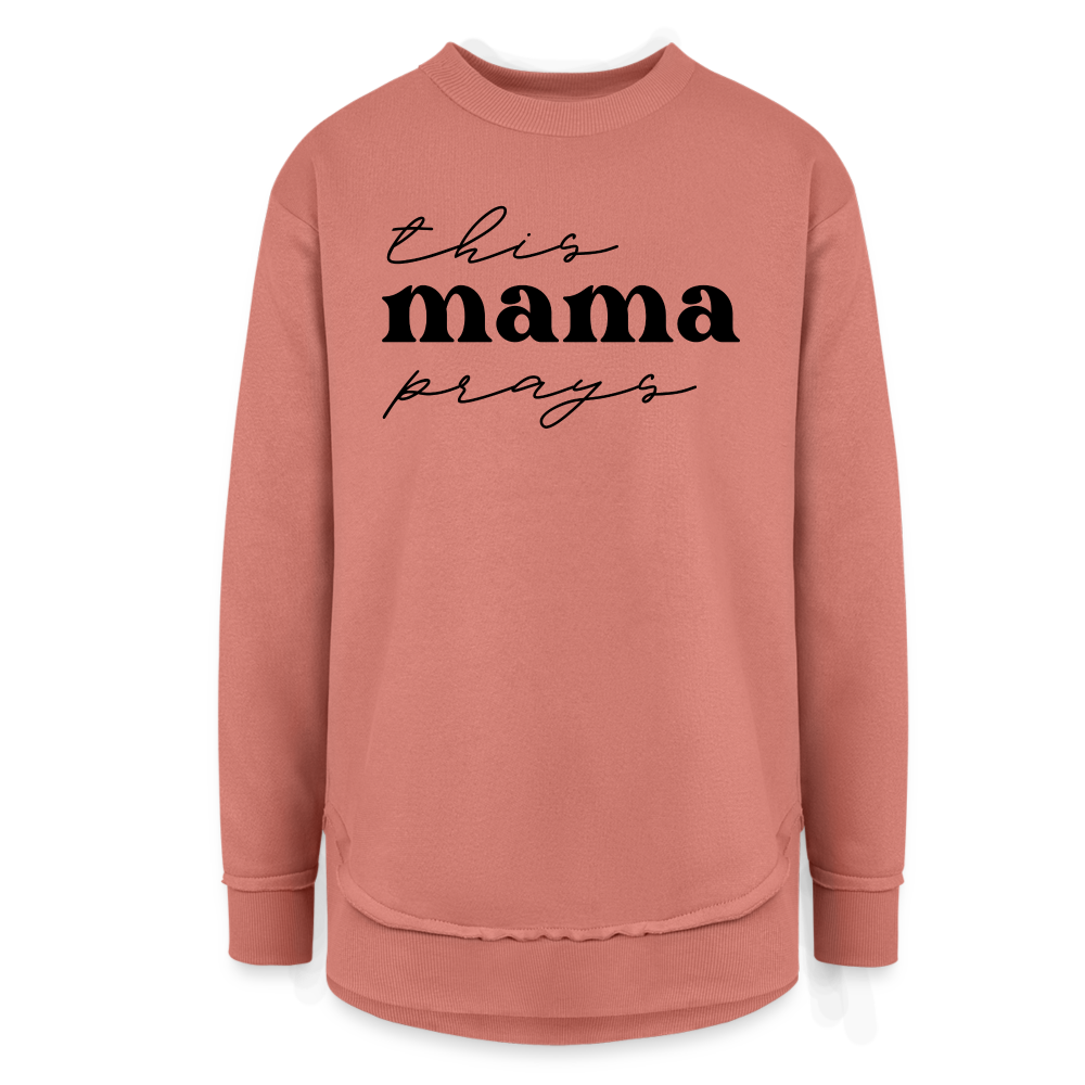 This Mama Prays Women's Weekend Tunic Fleece Sweatshirt - mauve