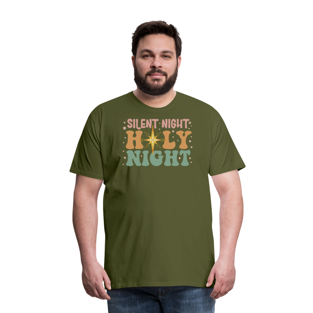 Silent Night Christmas Family Men's Premium T-Shirt - olive green