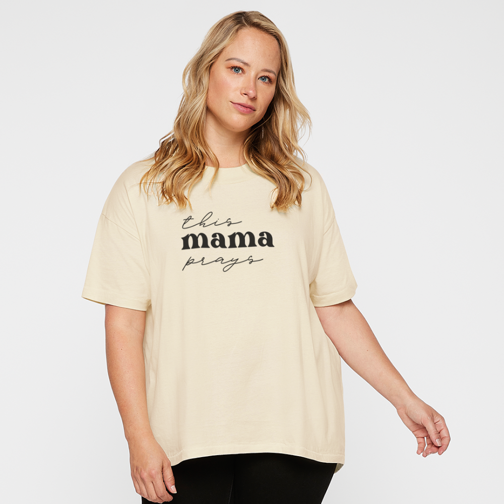 This Mama Prays Women's Hi Lo T-Shirt - Natural