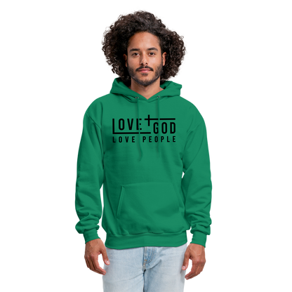 Love God Love People Men's Hoodie - kelly green