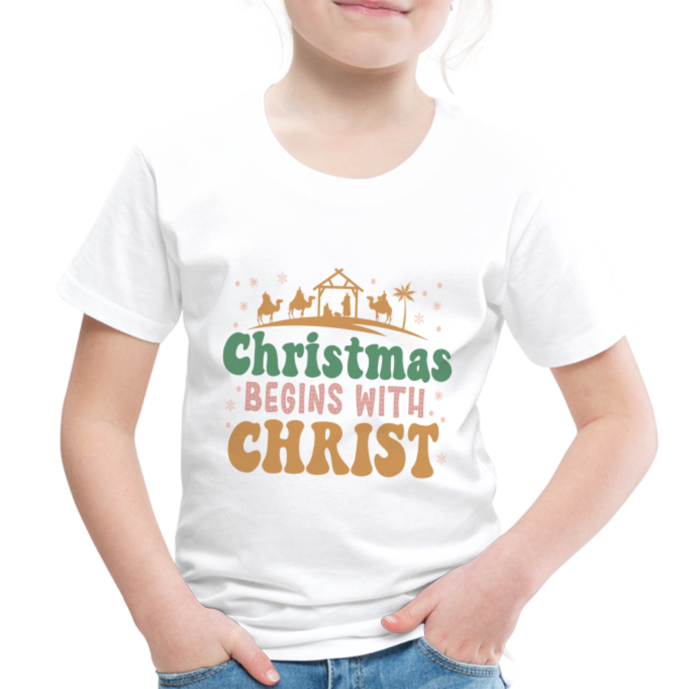 Christmas begins with Christ Family Toddler Premium T-Shirt - white