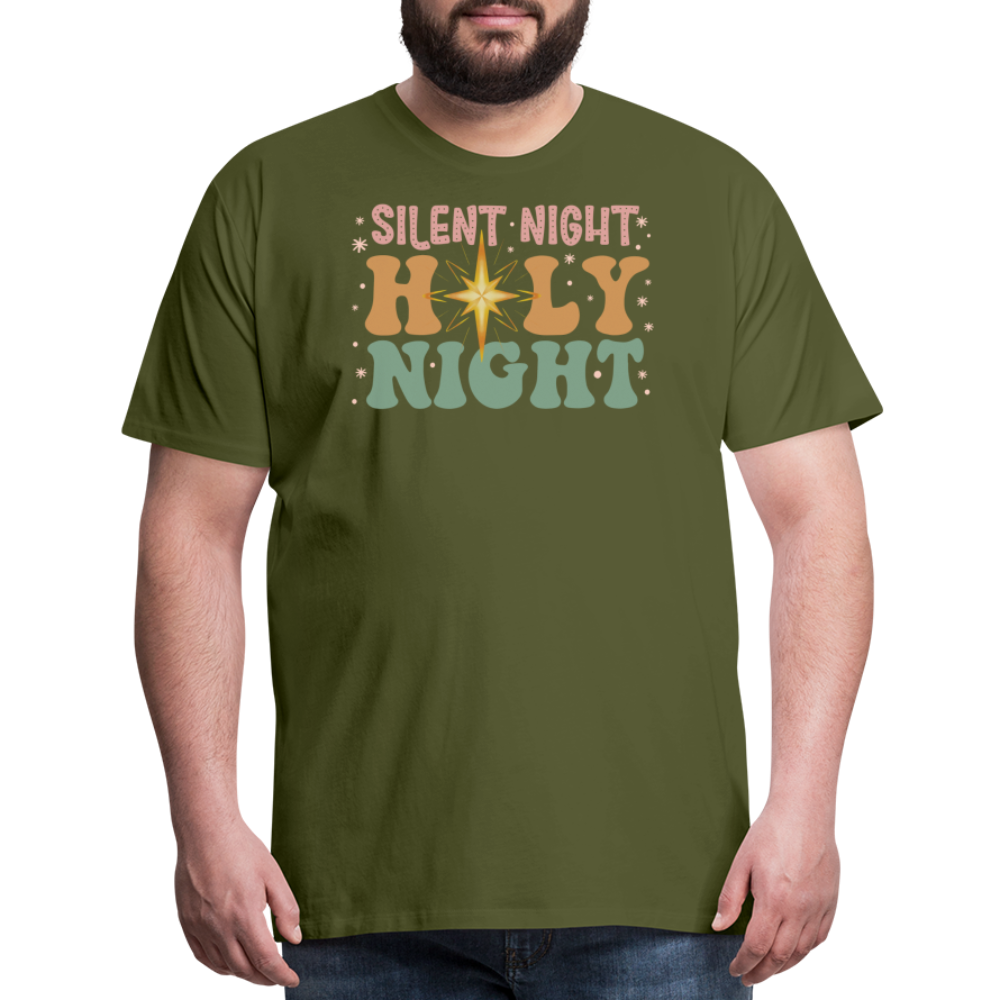 Silent Night Christmas Family Men's Premium T-Shirt - olive green