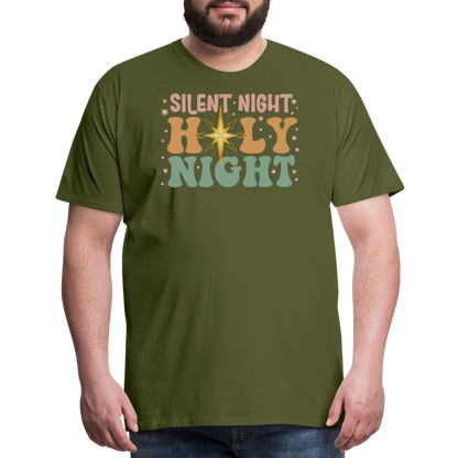 Silent Night Christmas Family Men's Premium T-Shirt - olive green