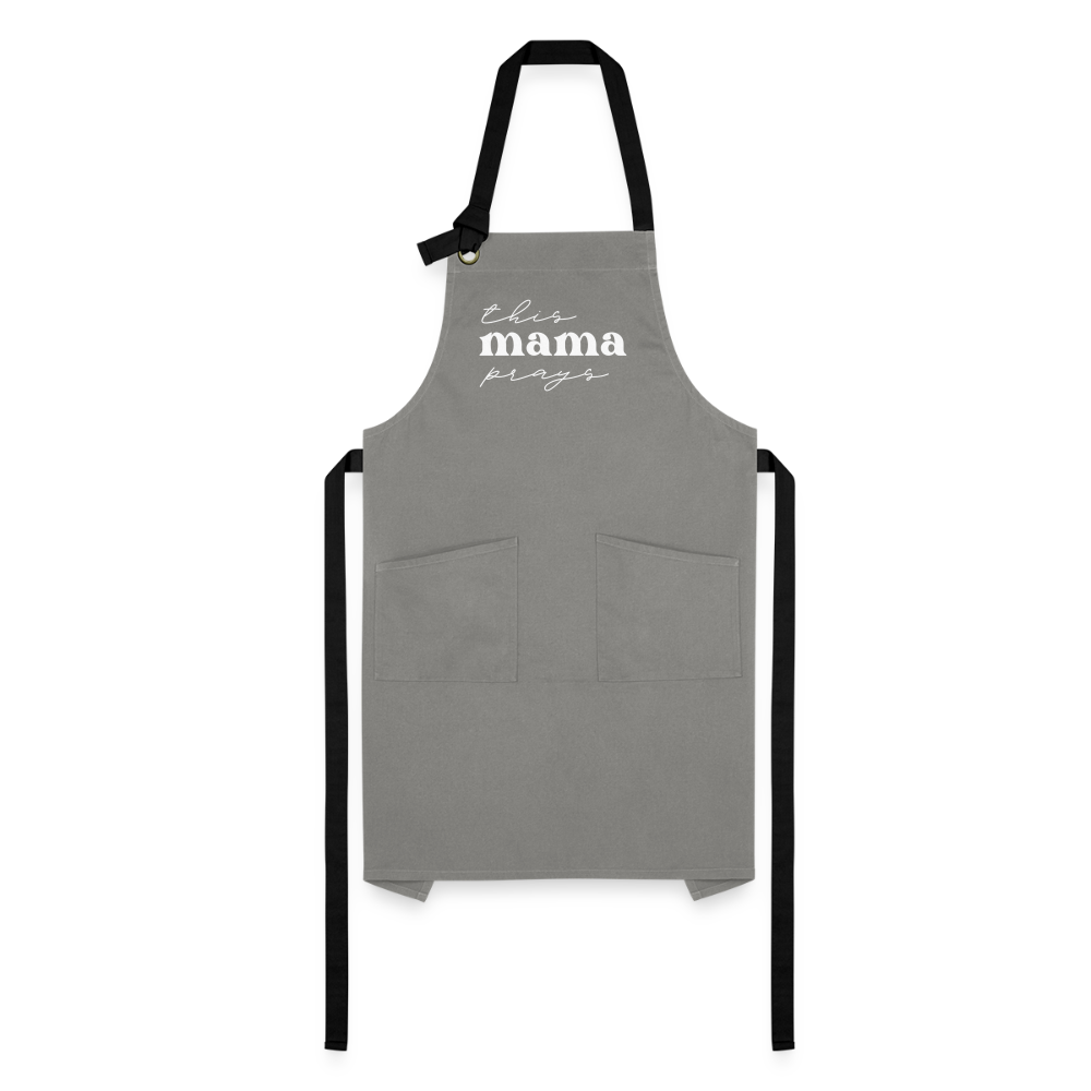 This Mama Prays Apron - gray/black