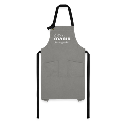 This Mama Prays Apron - gray/black