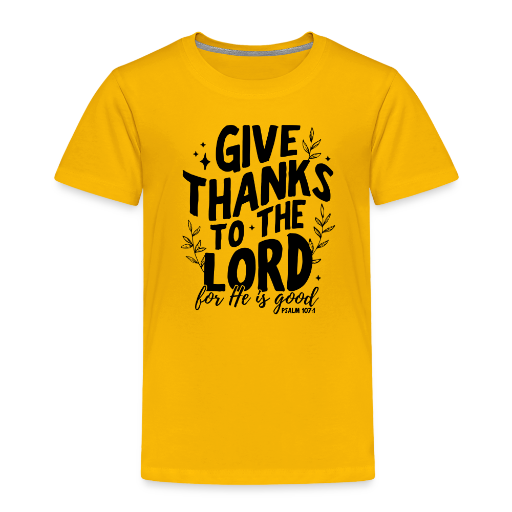 Give Thanks to the Lord Toddler T-Shirt - sun yellow