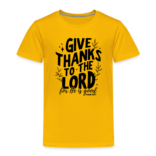 Give Thanks to the Lord Toddler T-Shirt - sun yellow