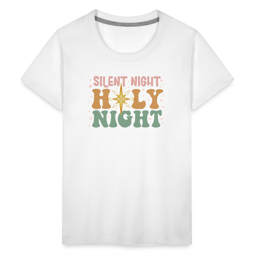 Silent Night Christmas Family Kids' Premium T-Shirt - white