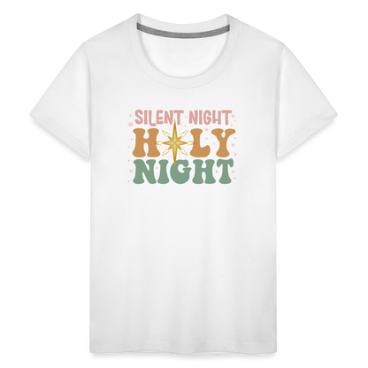 Silent Night Christmas Family Kids' Premium T-Shirt - white