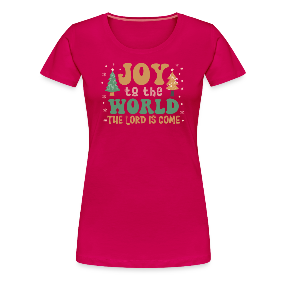 Joy to the World Christmas Family Women’s Premium T-Shirt - dark pink