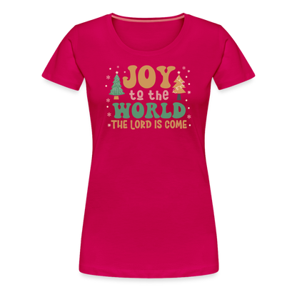 Joy to the World Christmas Family Women’s Premium T-Shirt - dark pink