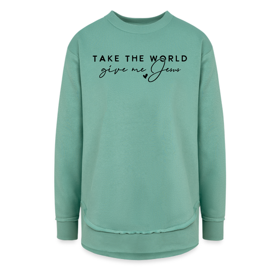 Take the World Give Me Jesus Women's Long Sleeve Weekend Tunic - saltwater