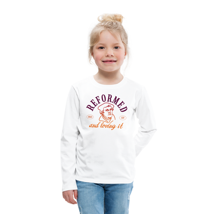 Reformed & Loving It (Color) Reformation Day Kid's Long Sleeve Shirt - white