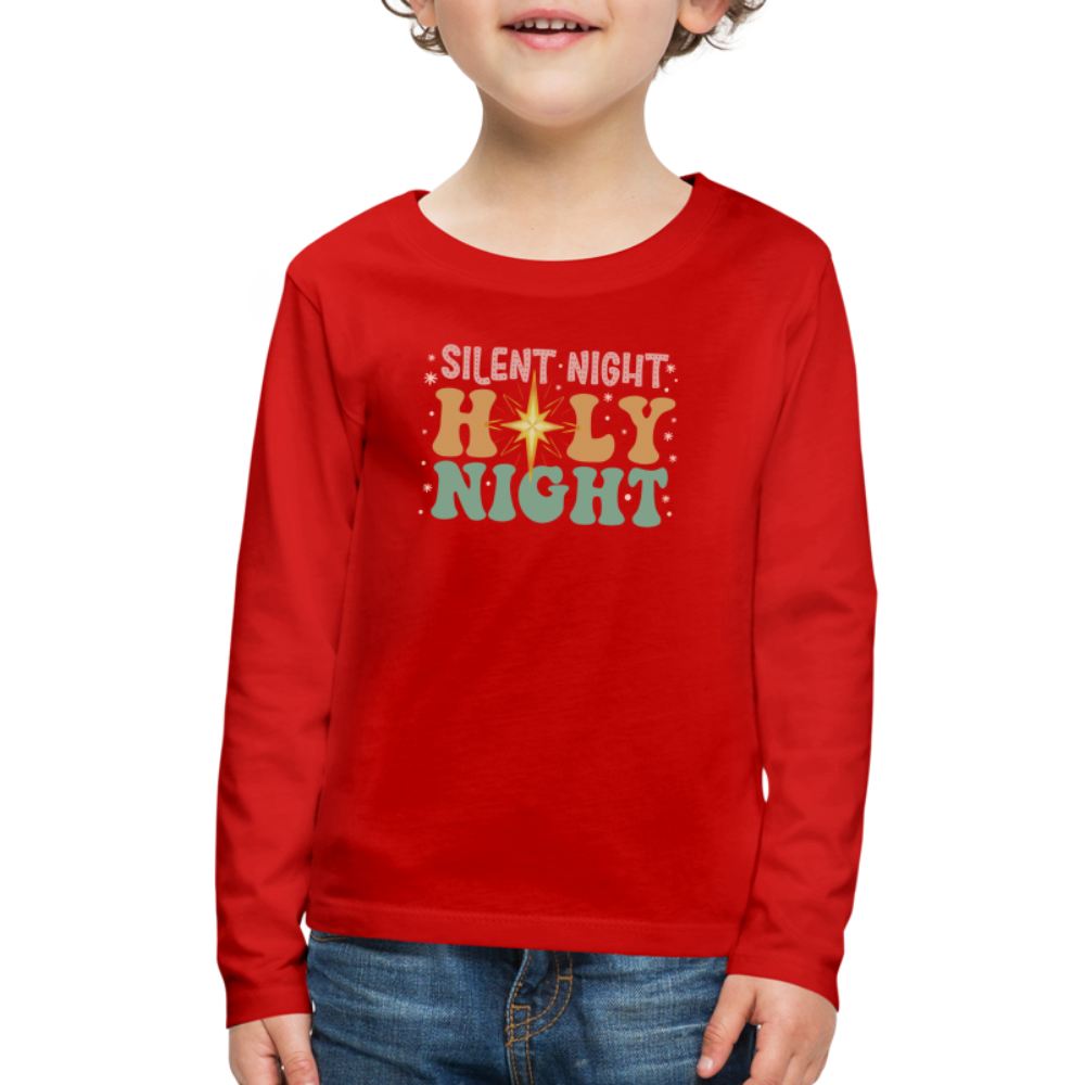 Silent Night Christmas Family Kids' Premium Long Sleeve T-Shirt - red