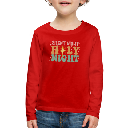 Silent Night Christmas Family Kids' Premium Long Sleeve T-Shirt - red