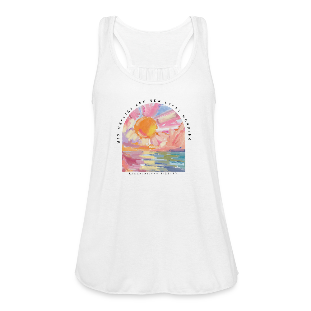 His Mercies are New Every Morning Lamentations 3:22-33 Women’s Tank - white