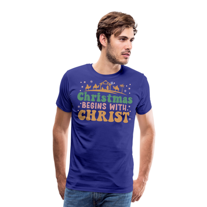 Christmas Begins with Christ is Born Christmas Family Men's Premium T-Shirt - royal blue