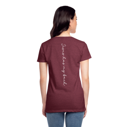 Jesus has My Back Women's T-Shirt - heather burgundy