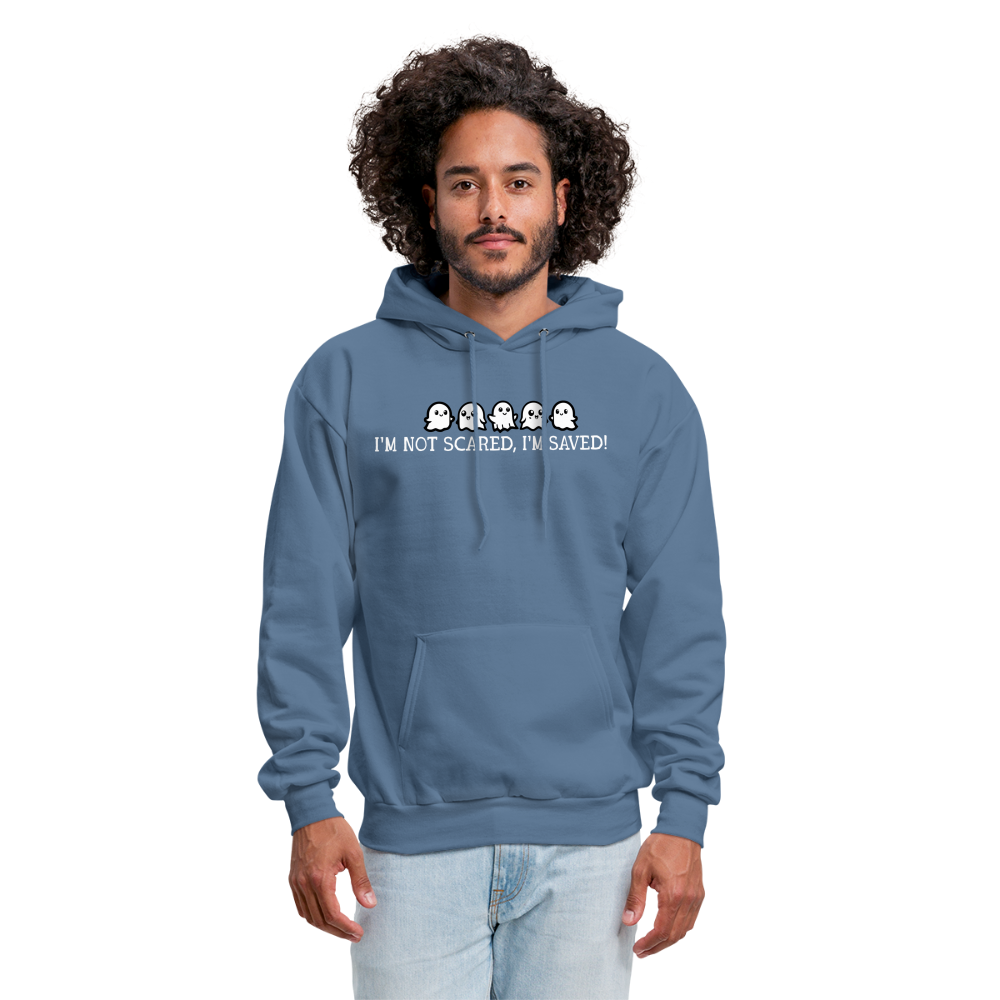 I'm Not Scared I'm Saved (W) Men's Hoodie - denim blue