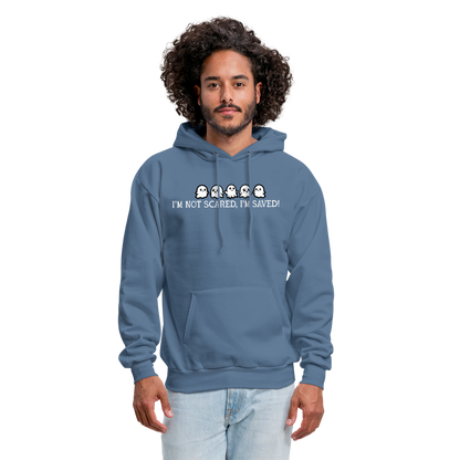 I'm Not Scared I'm Saved (W) Men's Hoodie - denim blue