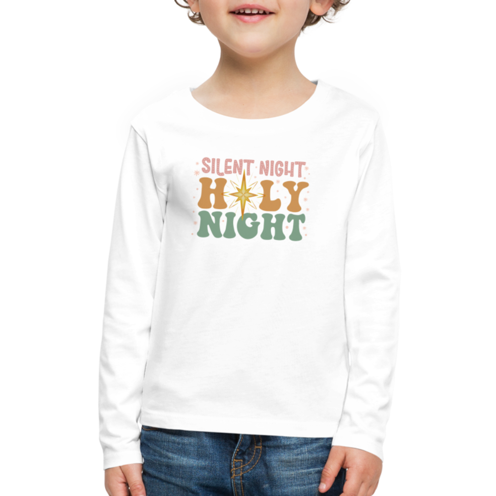 Silent Night Christmas Family Kids' Premium Long Sleeve T-Shirt - white