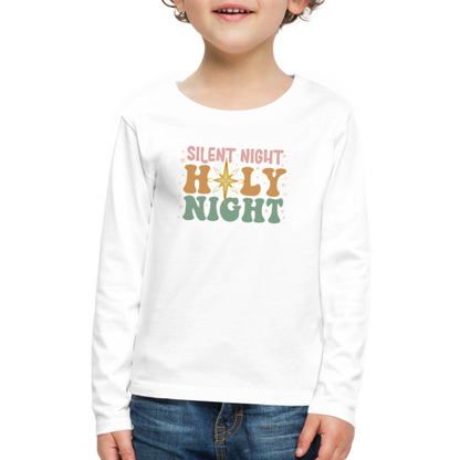 Silent Night Christmas Family Kids' Premium Long Sleeve T-Shirt - white