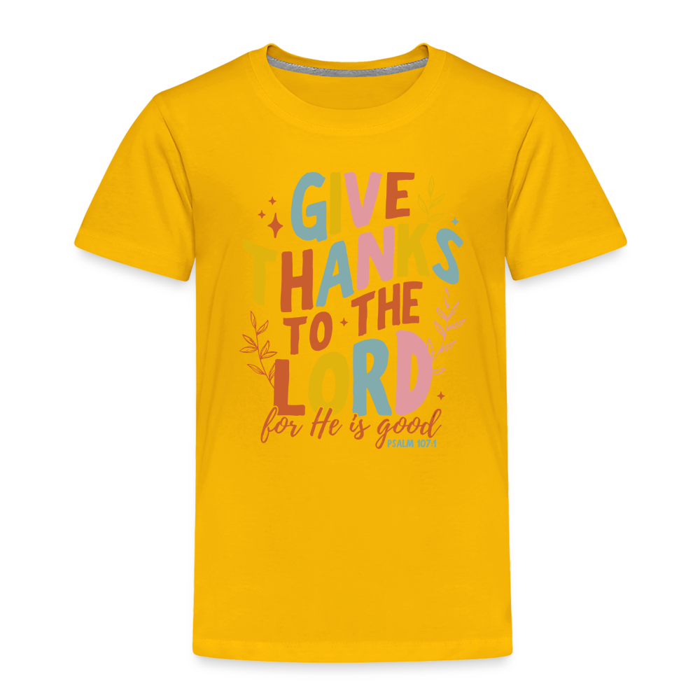 Give Thanks to the Lord (Color) Toddler T-Shirt - sun yellow