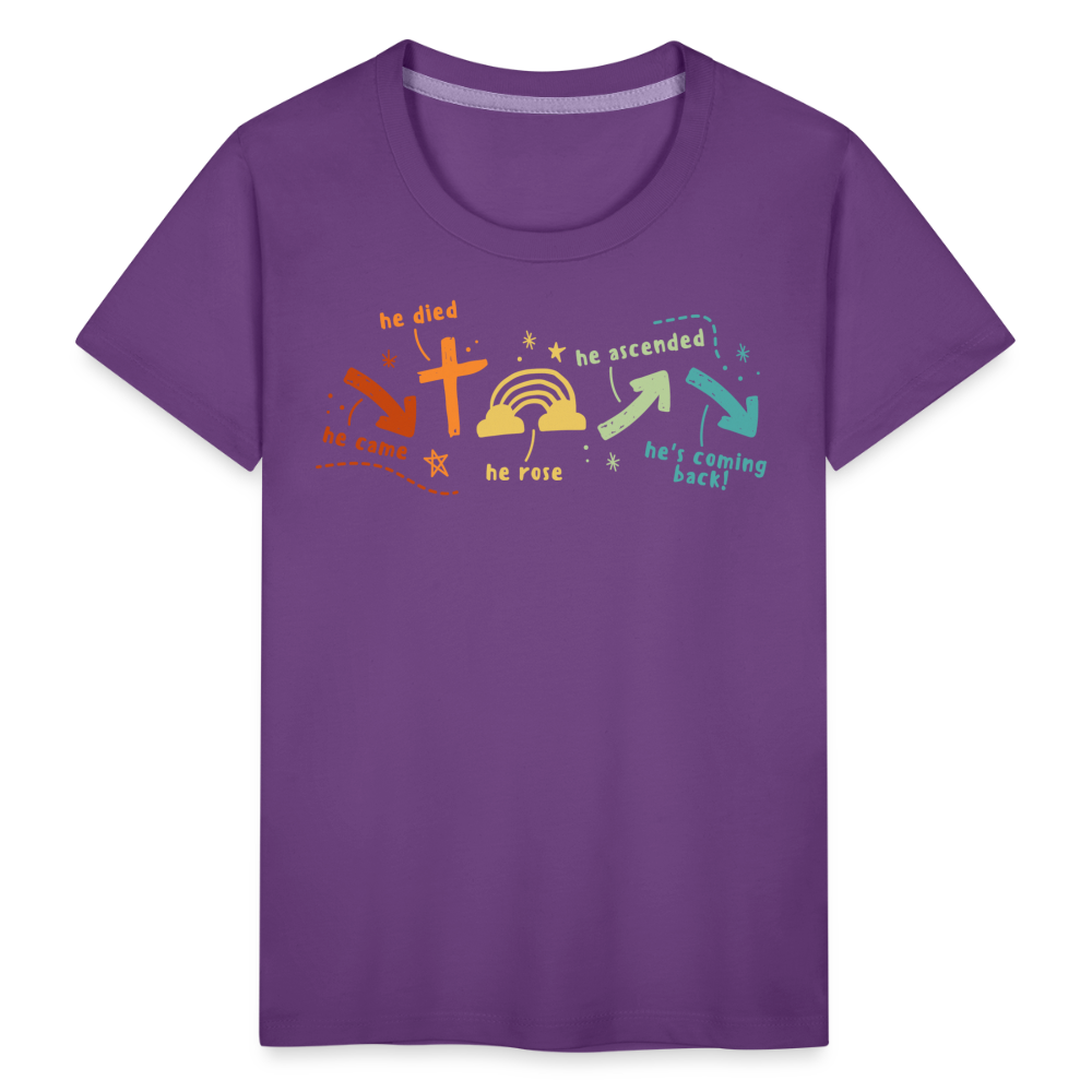 He Came He Died He Rose Toddler Premium T-Shirt - purple