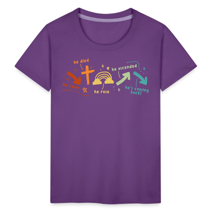 He Came He Died He Rose Toddler Premium T-Shirt - purple