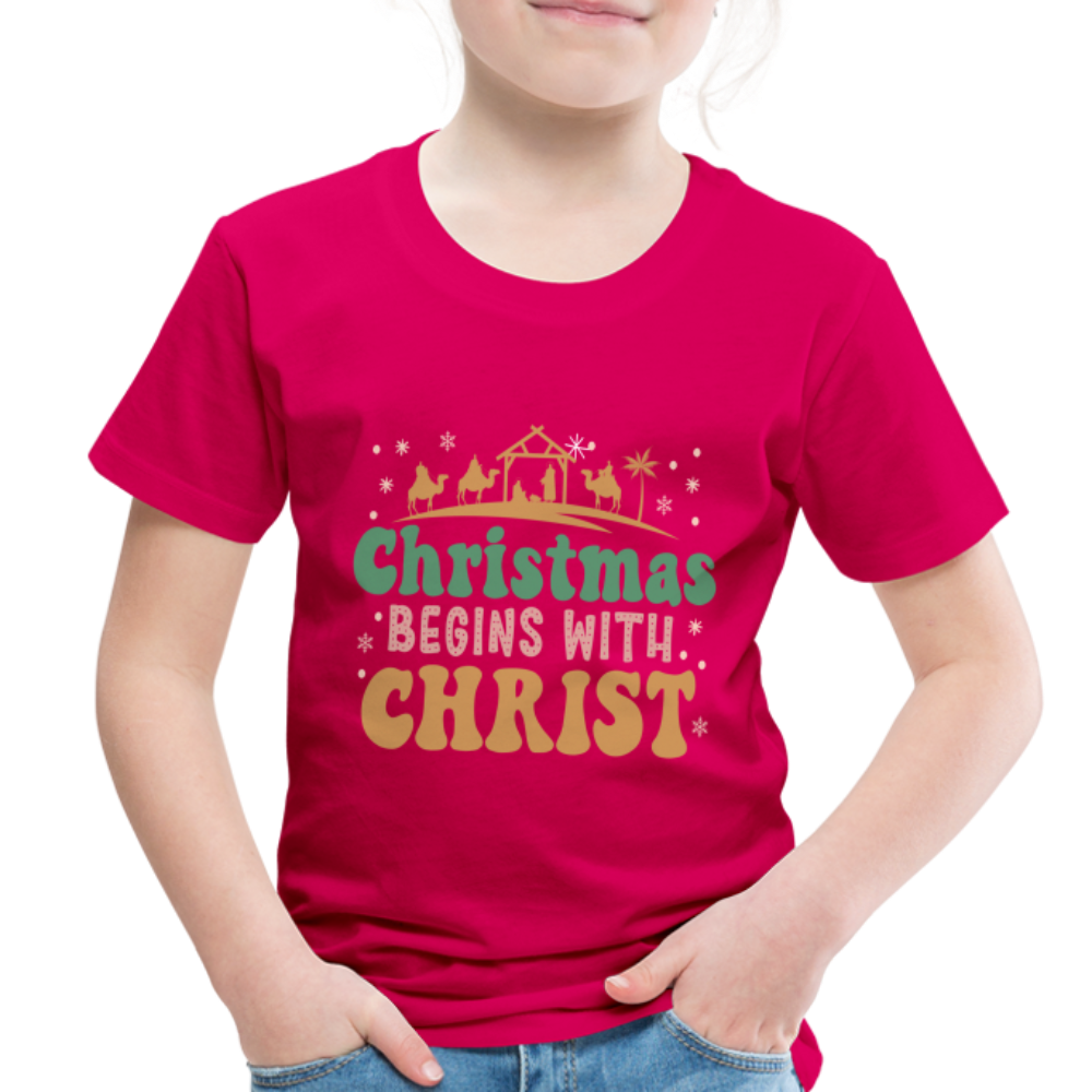 Christmas begins with Christ Family Toddler Premium T-Shirt - dark pink