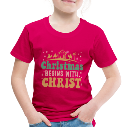 Christmas begins with Christ Family Toddler Premium T-Shirt - dark pink