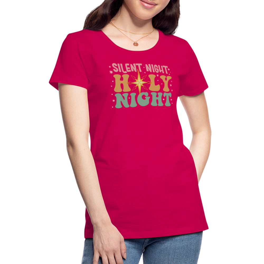 Silent Night Christmas Family Women’s Premium T-Shirt - dark pink