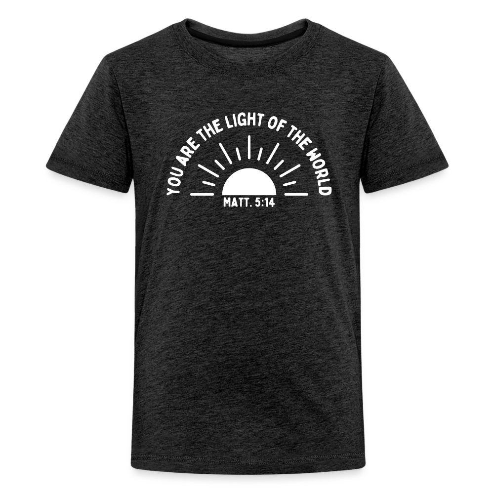 You are the Light of the World (W) Kid's T-Shirt - charcoal grey