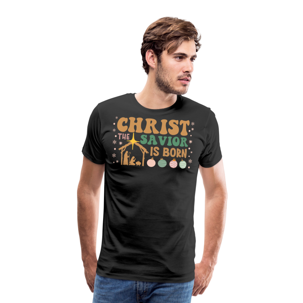 Christ the Savior is Born Christmas Family Men's Premium T-Shirt - black