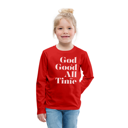 God is Good Kids' Premium Long Sleeve T-Shirt - red