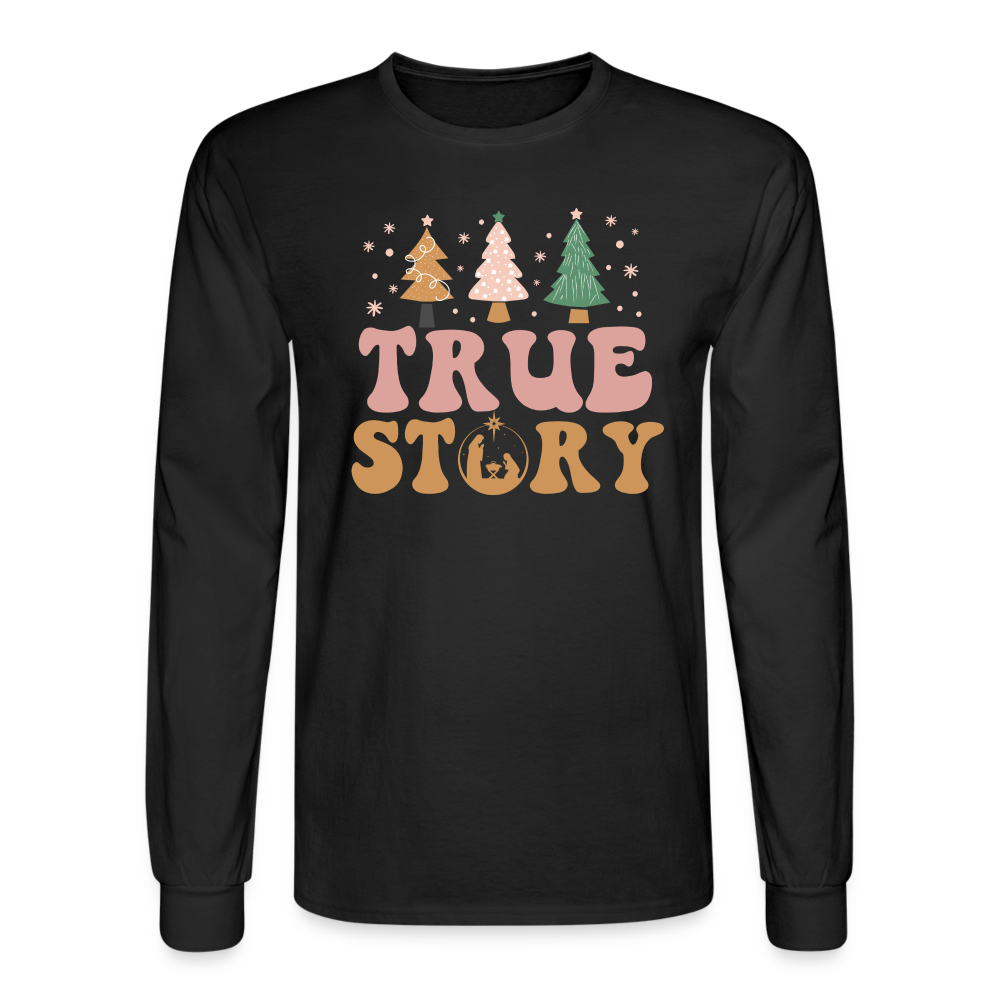 True Story Christmas Family Men's Long Sleeve T-Shirt - black