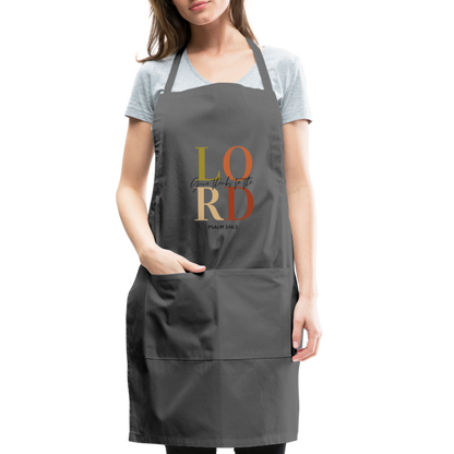 Give Thanks to the Lord Apron - charcoal