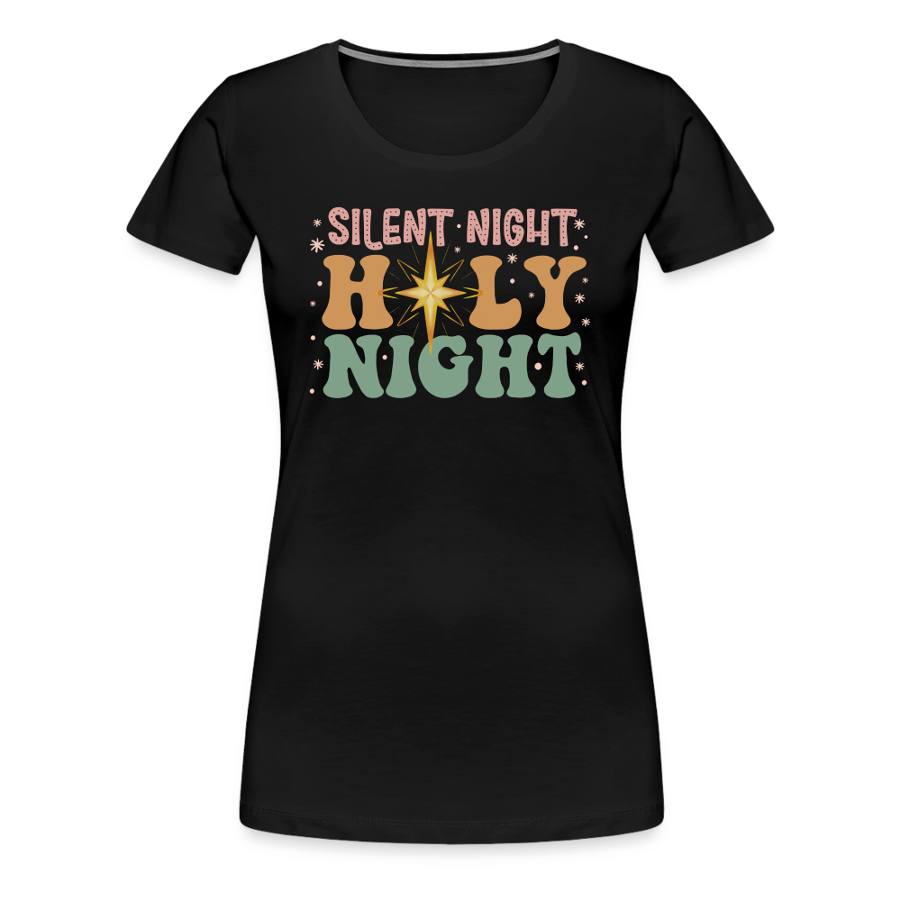 Silent Night Christmas Family Women’s Premium T-Shirt - black