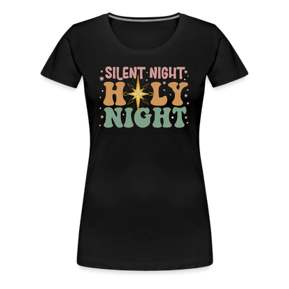 Silent Night Christmas Family Women’s Premium T-Shirt - black