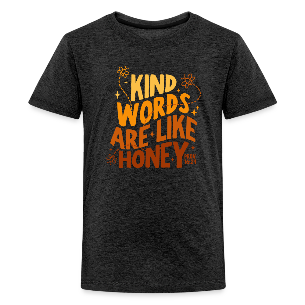 Kind Words are Like Honey Kid's T-Shirt - charcoal grey