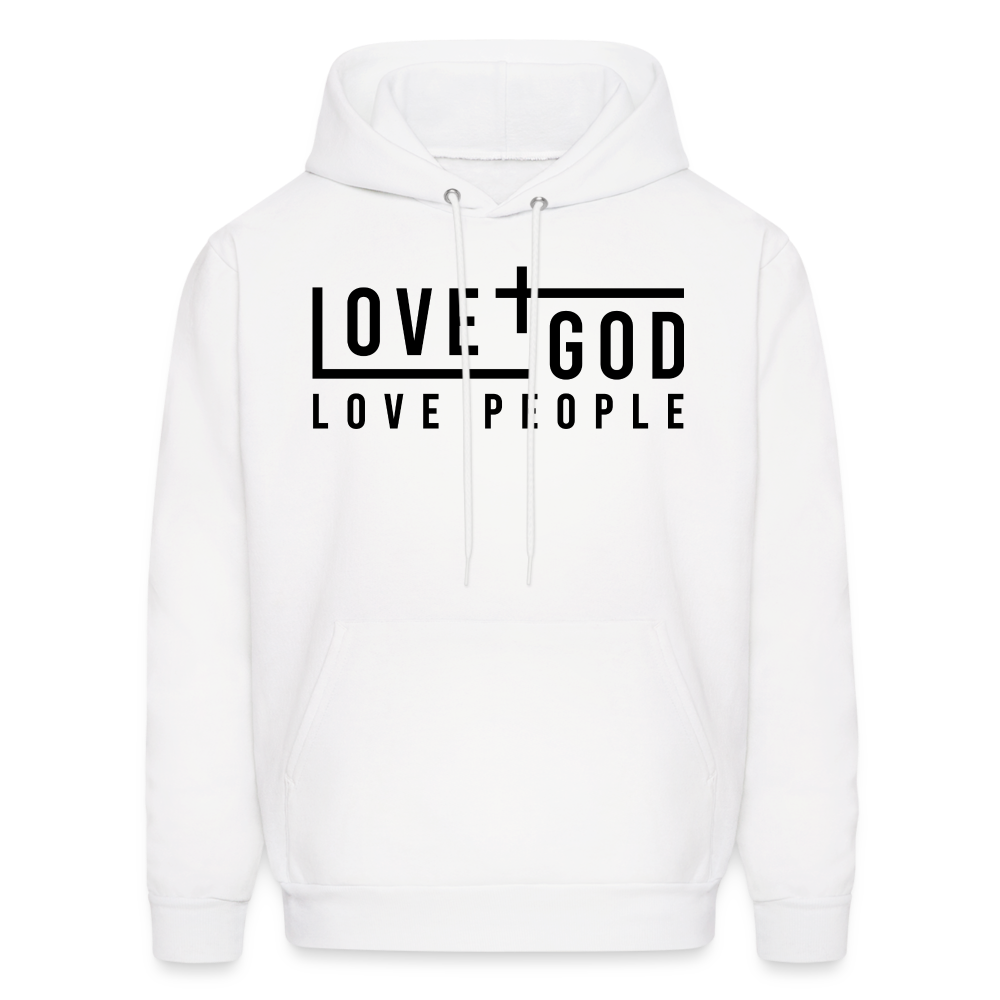 Love God Love People Men's Hoodie - white