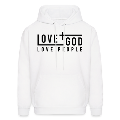 Love God Love People Men's Hoodie - white