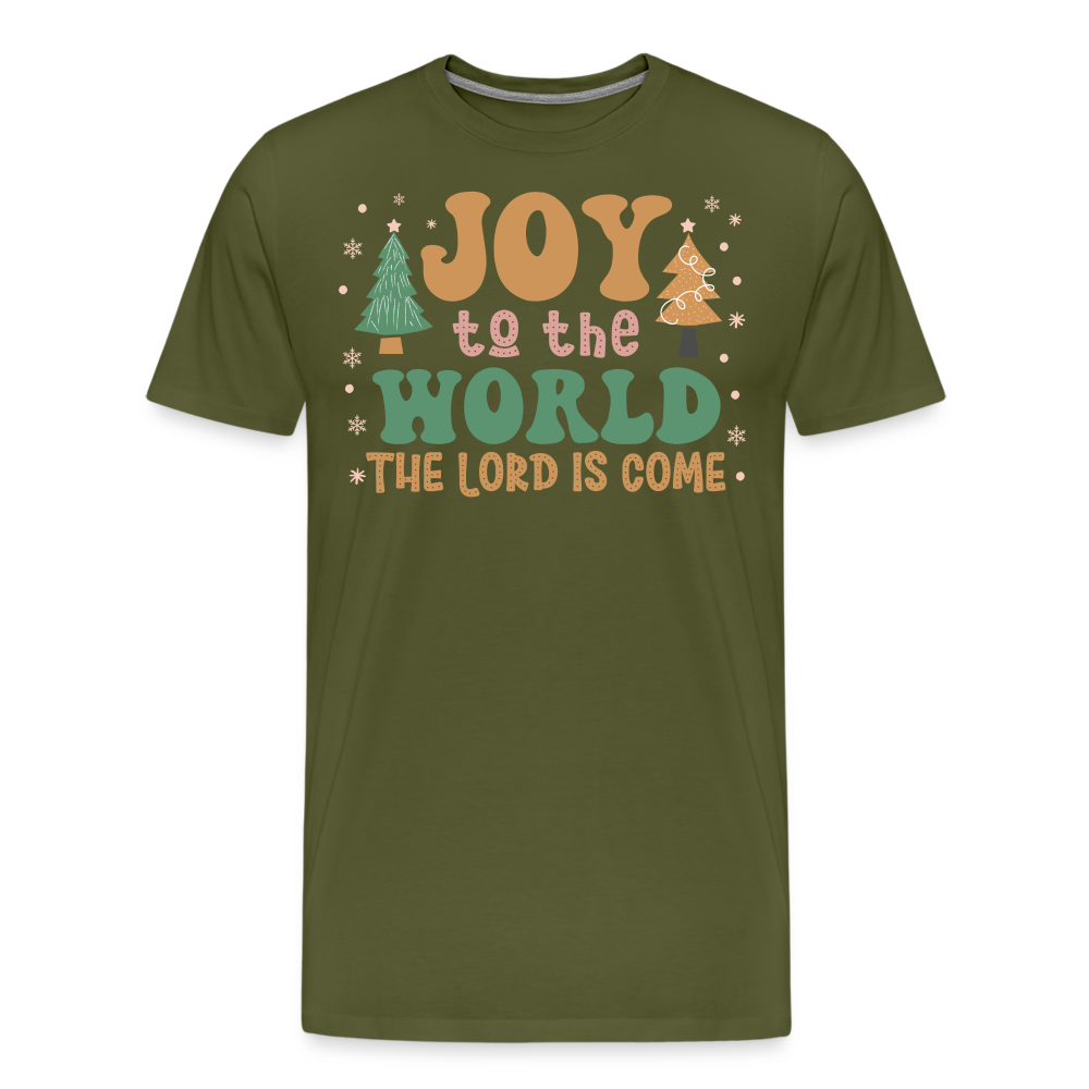 Joy to the World Christmas Family Men's Premium T-Shirt - olive green